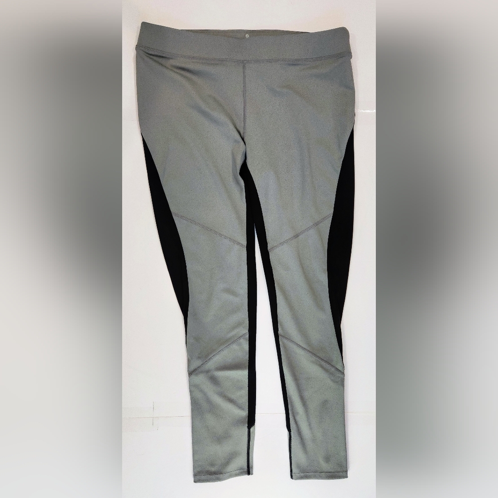 Athleta Women’s Pants Activewear Black Grey Size L Zip Pocket Stretch 0070